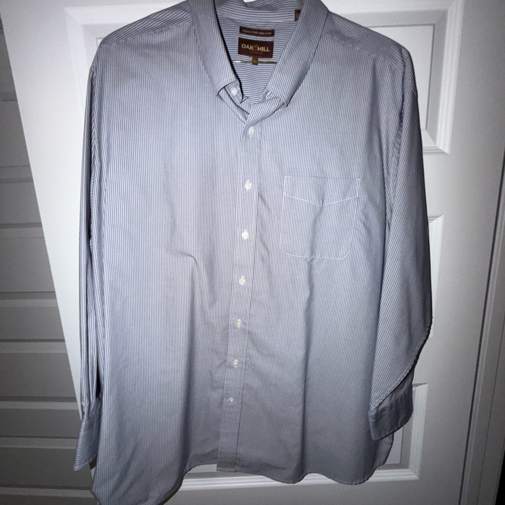 Oak Hill Men's Classic Blue Pinstripe Shirt